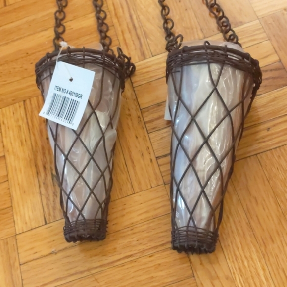 Terra Cotta Hanging Pots Set of 2 - Picture 2 of 4